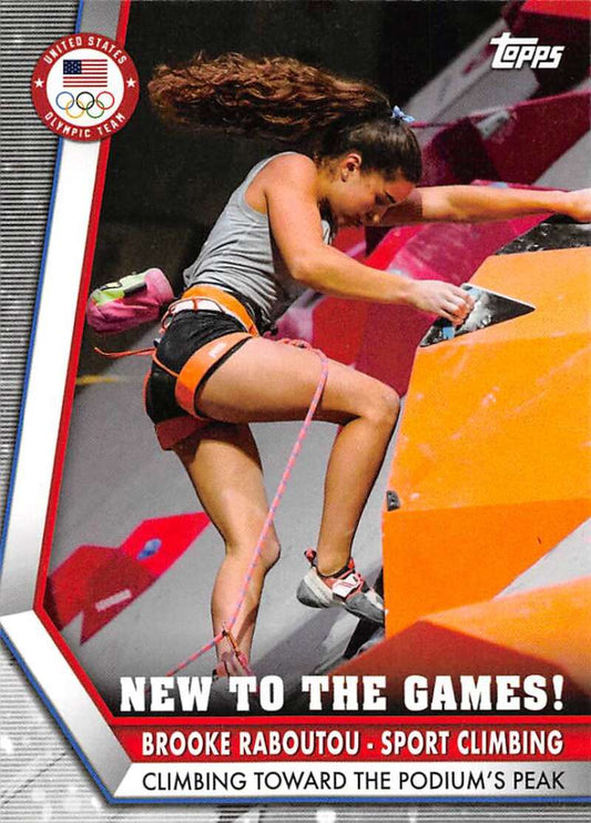 2021 Topps US Olympics New to the Games #NG-BR Brooke Raboutou NM-MT Sport Climbing Card Image 1