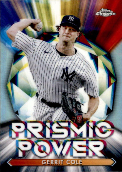 2021 Topps Chrome Prismic Power Refractor #PP-5 Gerrit Cole NM-MT New York Yankees Baseball Card Image 1