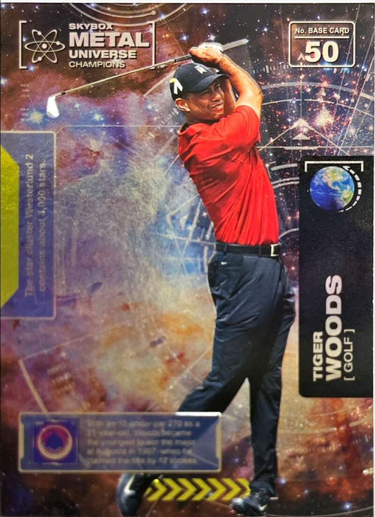 2021 Skybox Metal Universe Champions NM-MT #50 Tiger Woods Golf Card Image 1