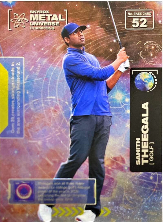2021 Skybox Metal Universe Champions NM-MT #52 Sahith Theegala RC Golf Card Image 1