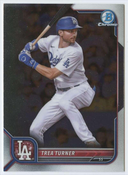 2022 Bowman Chrome #43 Trea Turner NM-MT Los Angeles Dodgers Baseball Card Image 1