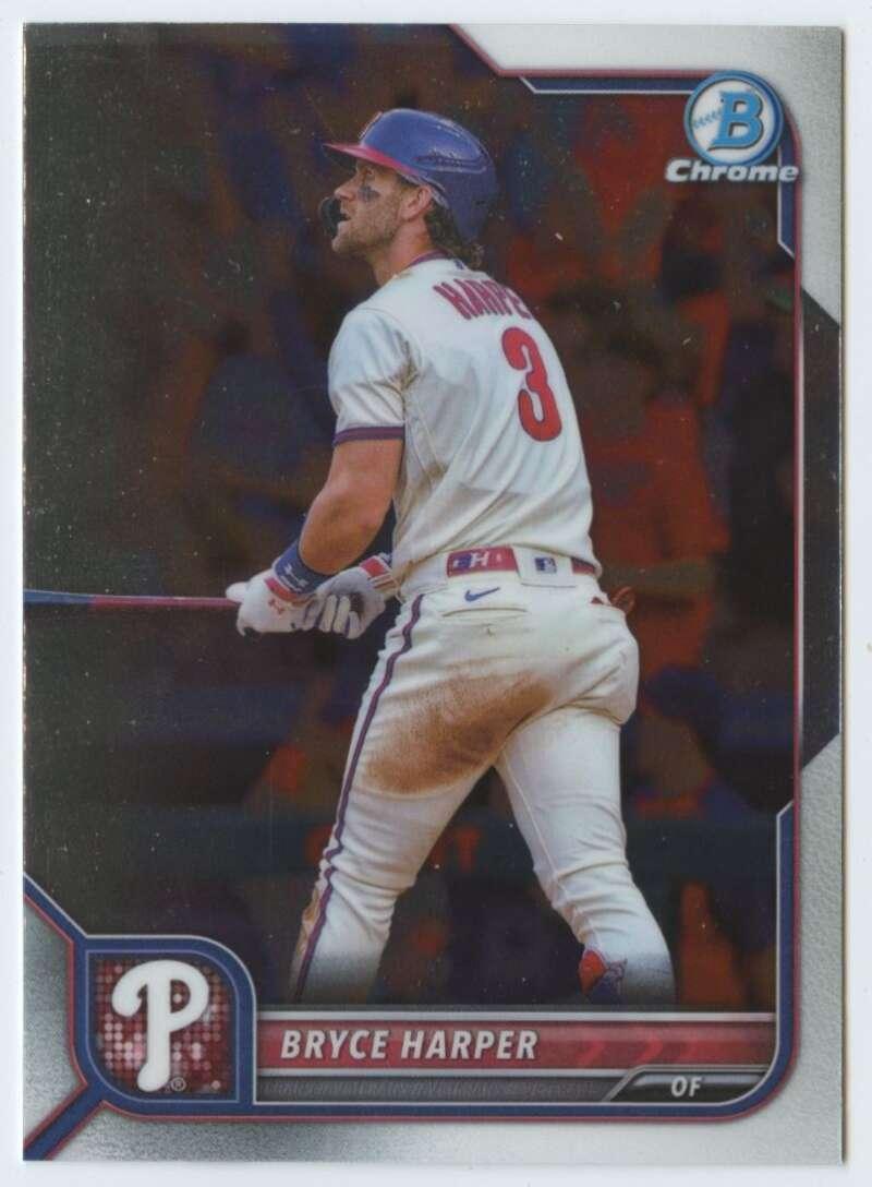 2022 Bowman Chrome #46 Bryce Harper NM-MT Philadelphia Phillies Baseball Card Image 1