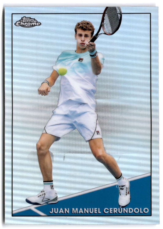 2021 Topps Chrome Refractor #77 Juan Manuel Cerundolo NM-MT Tennis Card Image 1