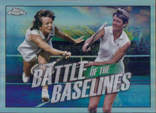 2021 Topps Chrome Battle of the Baselines Refractor #BB-4 Billie Jean King/Margaret Smith Court NM-MT Tennis Card Image 1