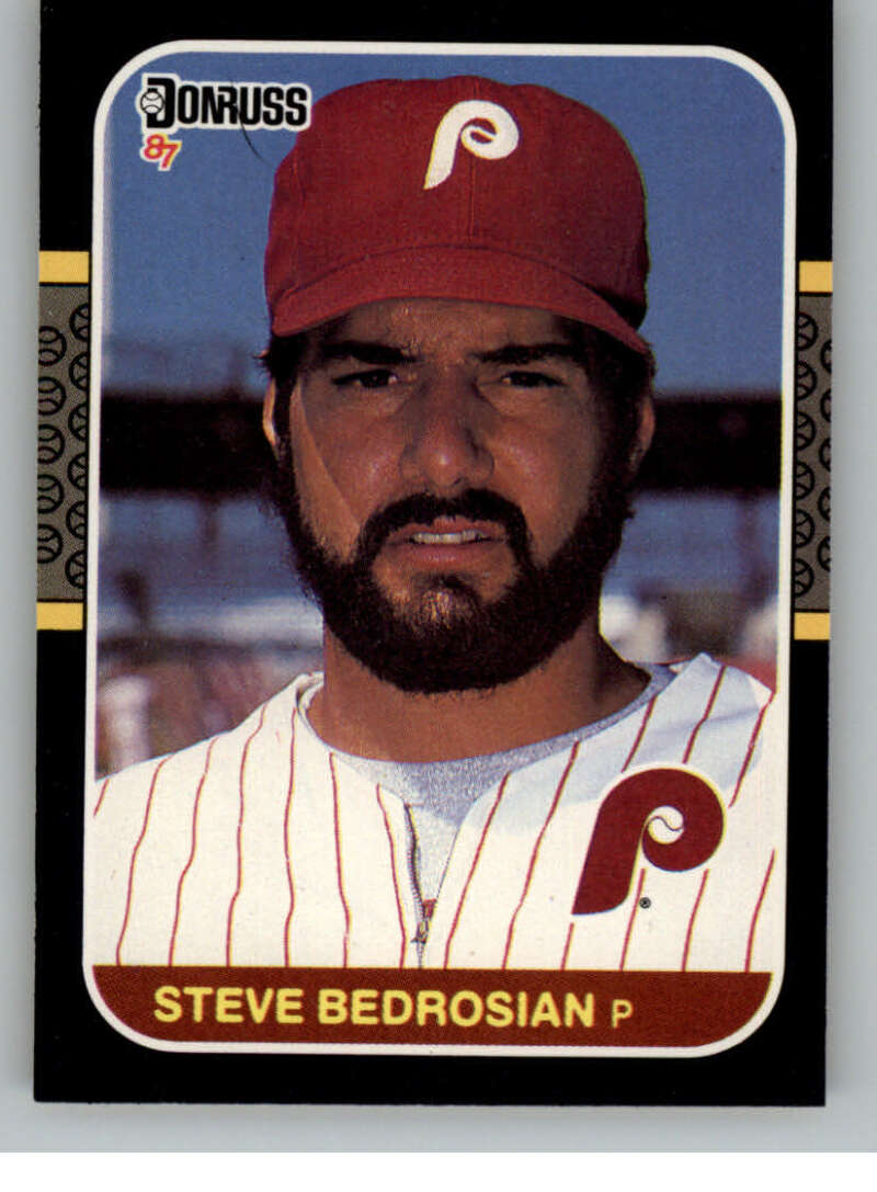 1987 Donruss #185 Steve Bedrosian EX Philadelphia Phillies Baseball Card Image 1