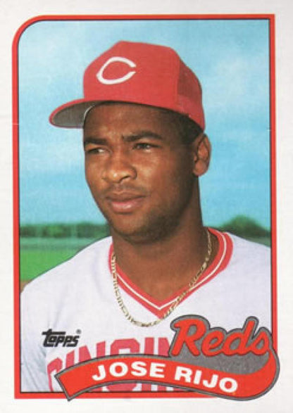 1989 Topps #135 Jose Rijo NM-MT Cincinnati Reds Baseball Card Image 1