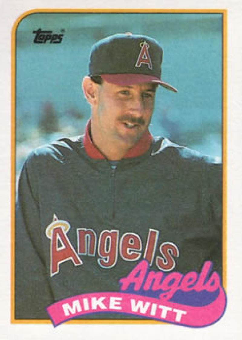 1989 Topps #190 Mike Witt NM-MT California Angels Baseball Card Image 1