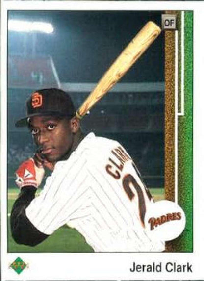 1989 Upper Deck #30 Jerald Clark NM-MT RC Rookie San Diego Padres Baseball Card Image 1