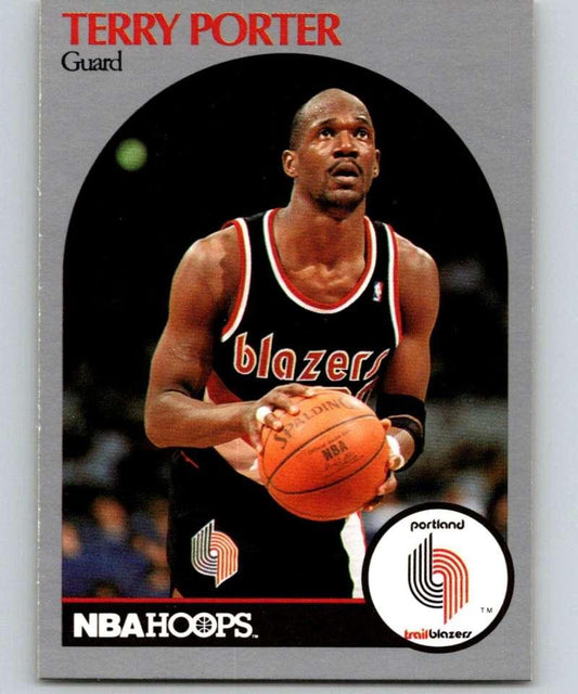1990-91 Hoops #249a Terry Porter ERR NM-MT Portland Trail Blazers Basketball Card - TradingCardsMarketplace.com
