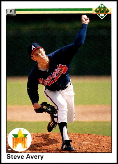 1990 Upper Deck #65 Steve Avery UER NM-MT Atlanta Braves Baseball Card Image 1