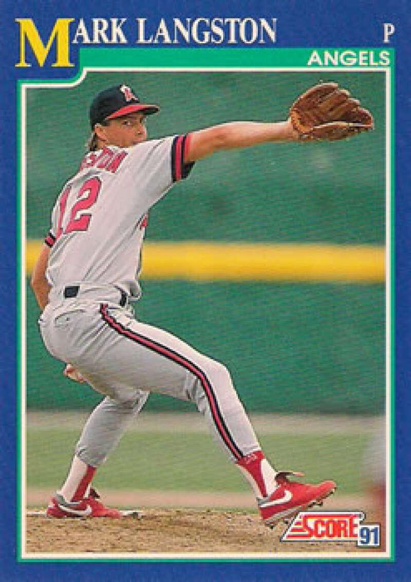 1991 Score #21 Mark Langston NM-MT California Angels Baseball Card Image 1