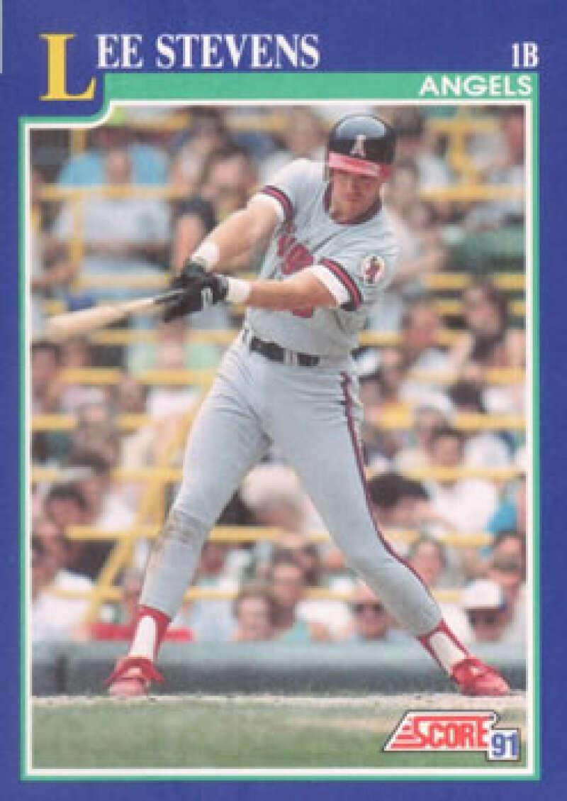 1991 Score #67 Lee Stevens NM-MT California Angels Baseball Card Image 1