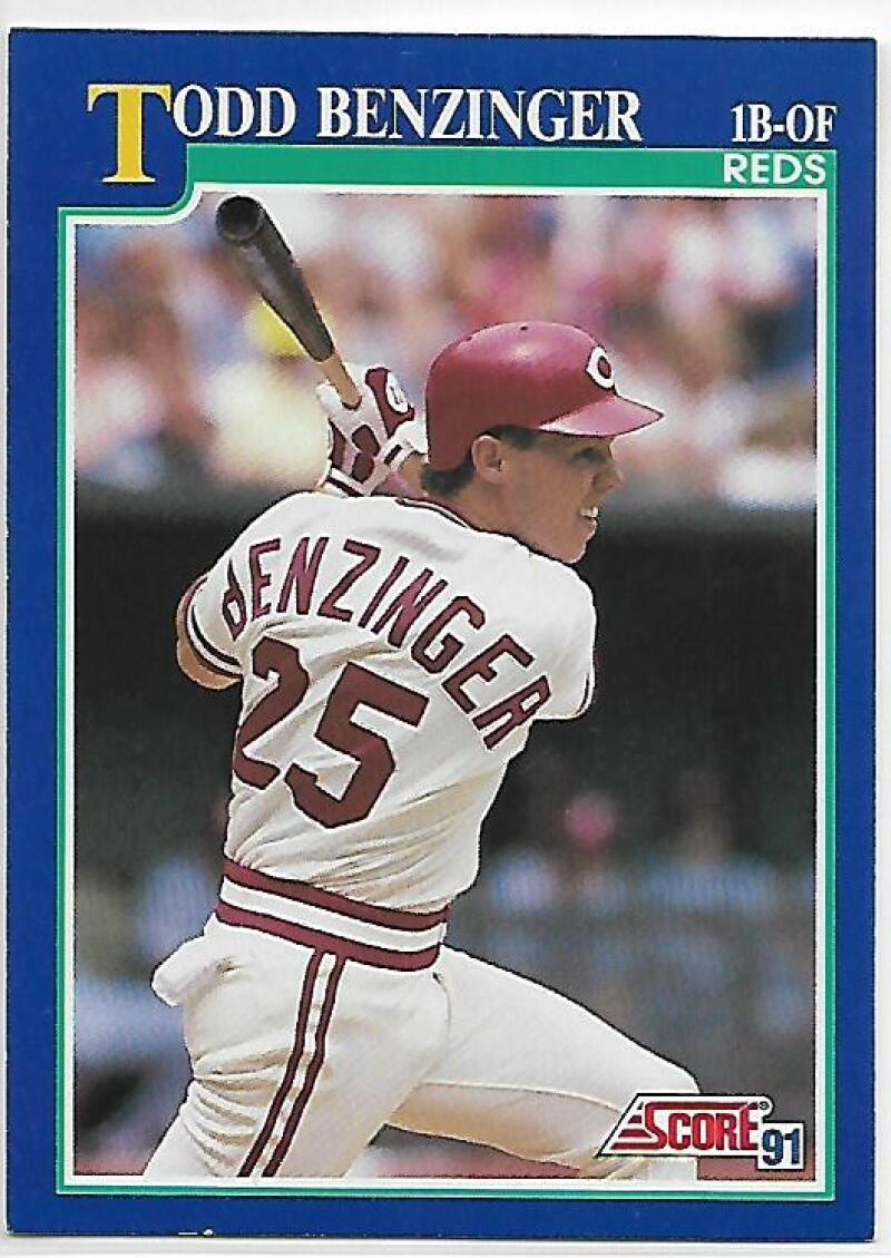 1991 Score #90 Todd Benzinger NM-MT Cincinnati Reds Baseball Card Image 1