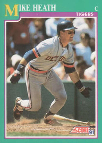 1991 Score #112 Mike Heath NM-MT Detroit Tigers Baseball Card Image 1