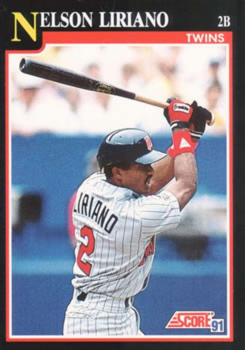 1991 Score #288 Nelson Liriano NM-MT Minnesota Twins Baseball Card Image 1