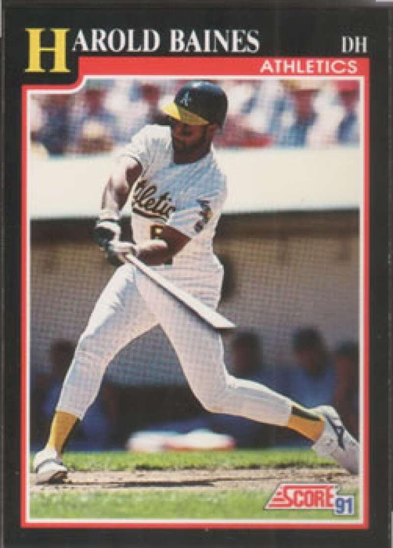 1991 Score #291 Harold Baines NM-MT Oakland Athletics Baseball Card Image 1