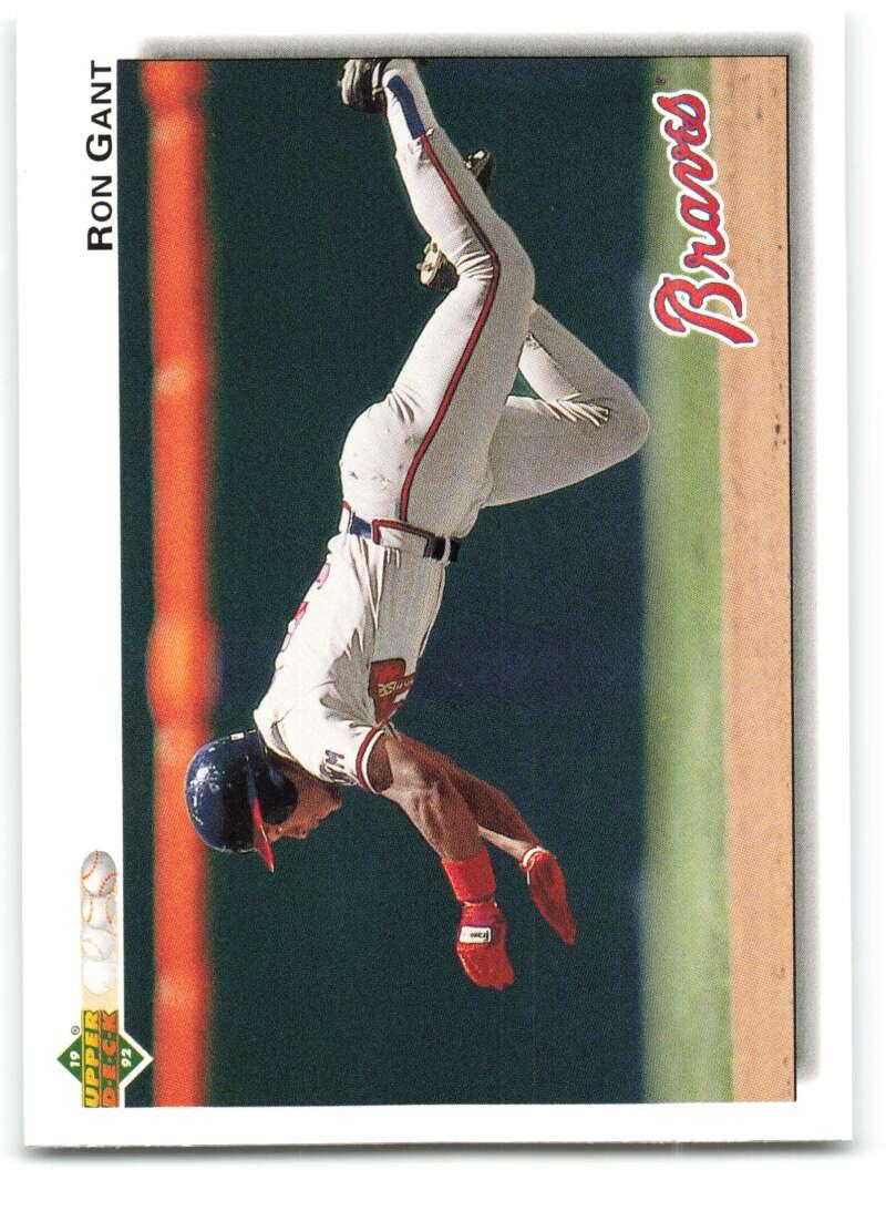 1992 Upper Deck #345 Ron Gant NM-MT Atlanta Braves Baseball Card Image 1