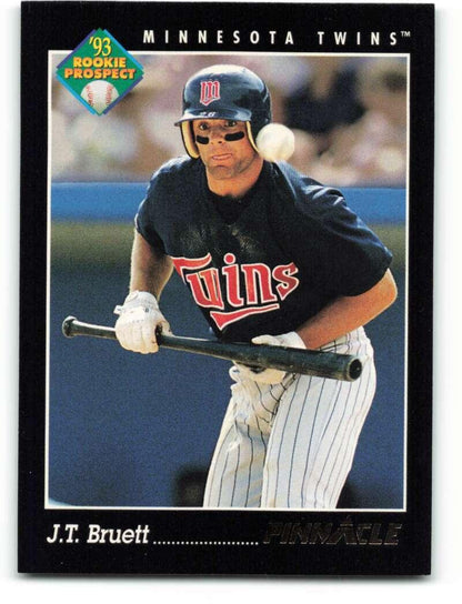 1993 Pinnacle #241 J.T. Bruett NM-MT Minnesota Twins Baseball Card Image 1