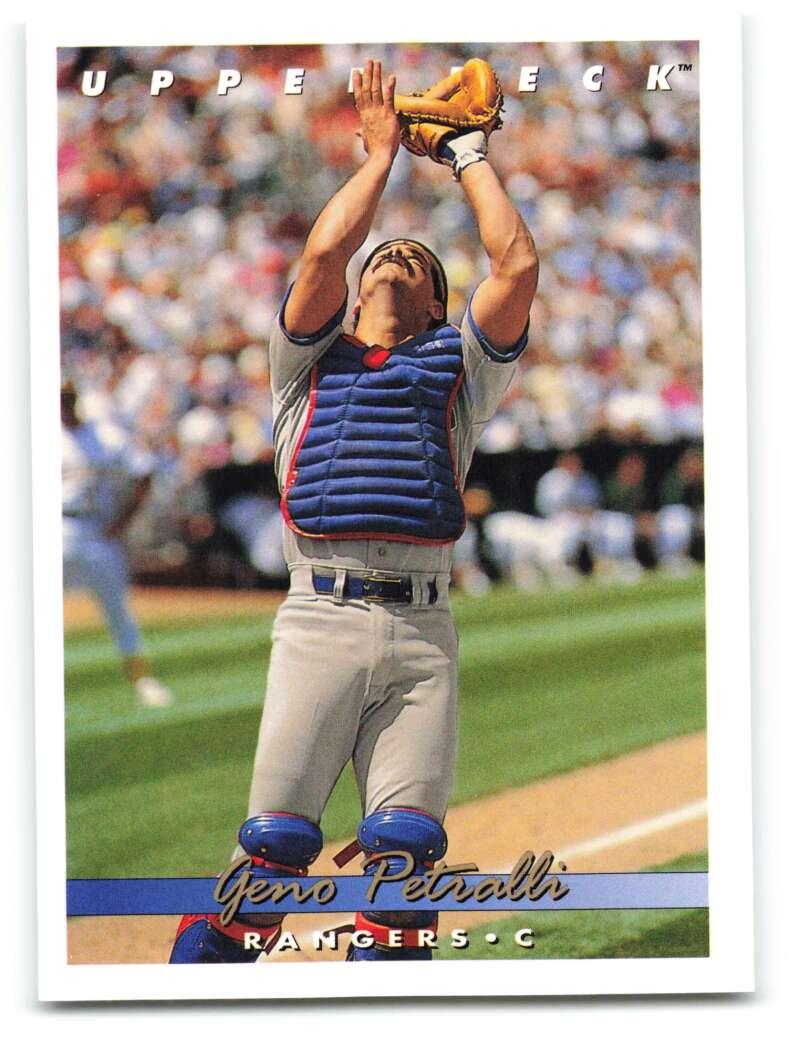 1993 Upper Deck #83 Geno Petralli VG Texas Rangers Baseball Card Image 1
