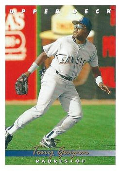 1993 Upper Deck #165 Tony Gwynn VG San Diego Padres Baseball Card Image 1