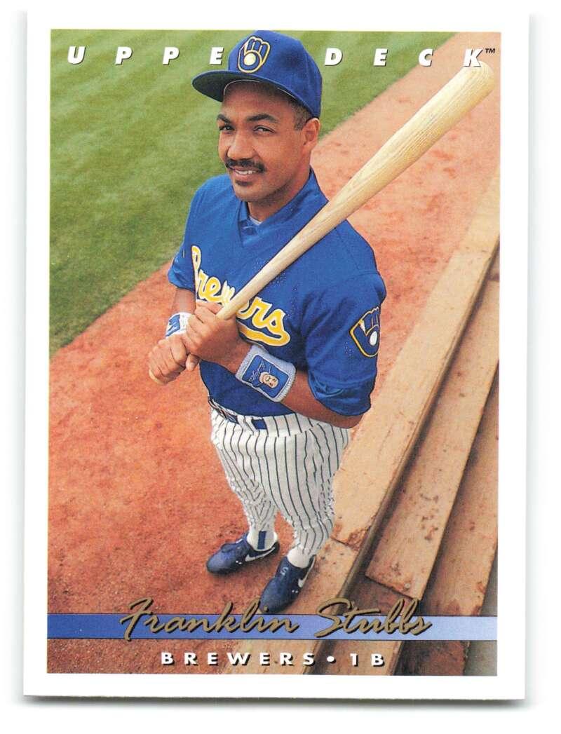 1993 Upper Deck #269 Franklin Stubbs VG Milwaukee Brewers Baseball Card Image 1