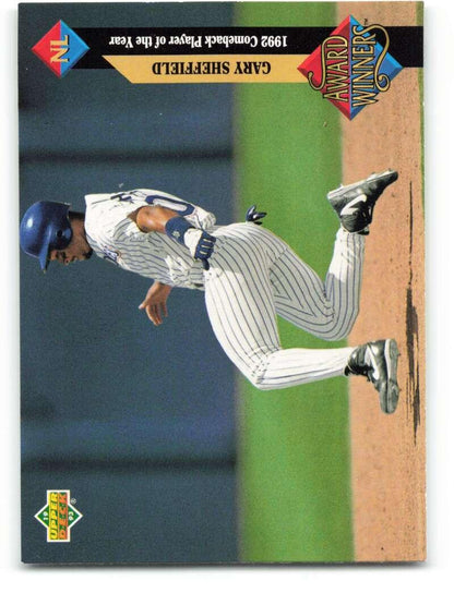 1993 Upper Deck #492 Gary Sheffield AW VG San Diego Padres Baseball Card Image 1