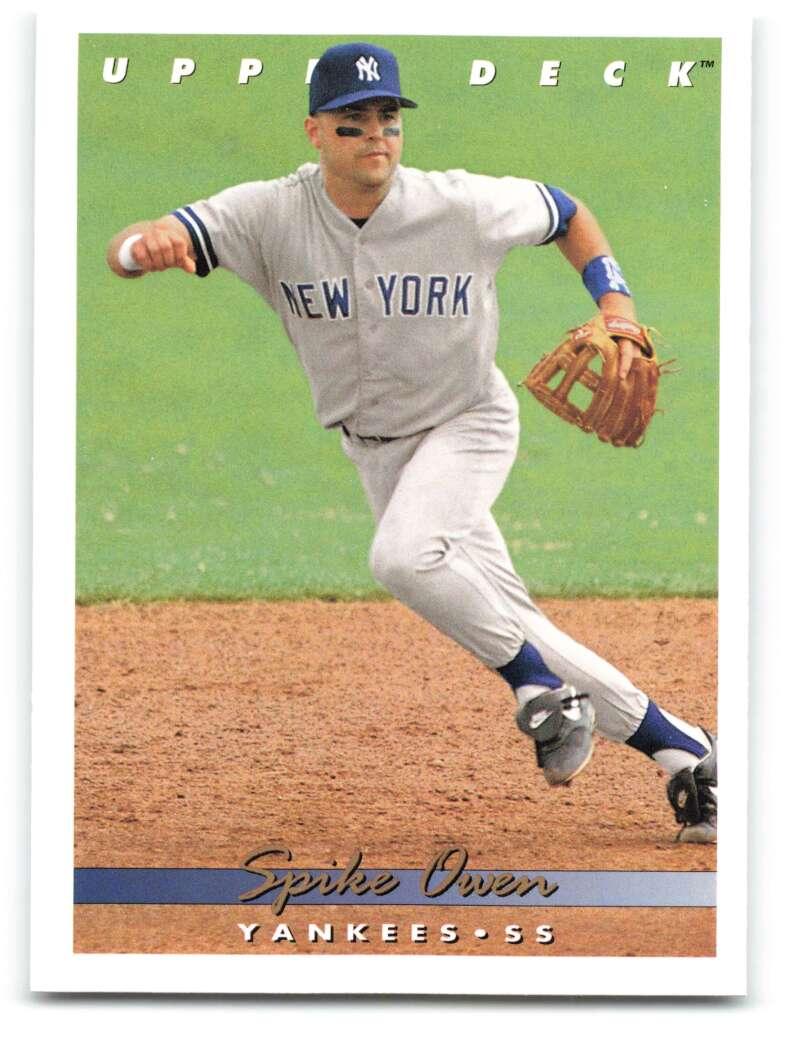 1993 Upper Deck #548 Spike Owen VG New York Yankees Baseball Card Image 1