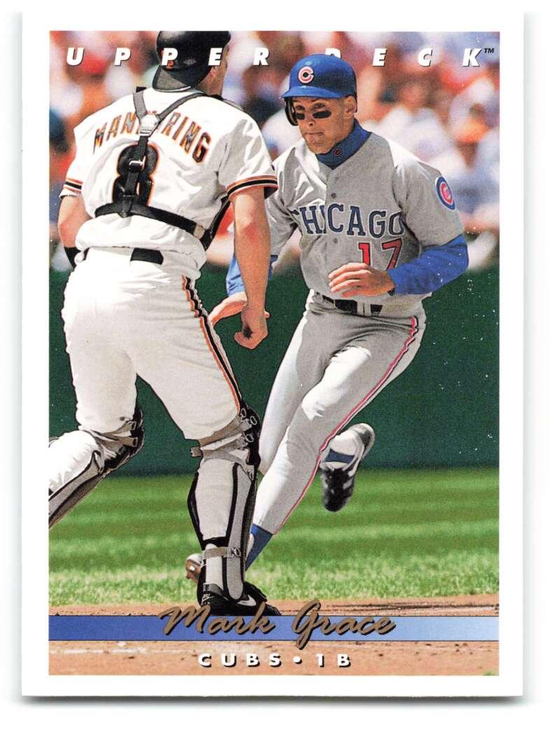 1993 Upper Deck #573 Mark Grace VG Chicago Cubs Baseball Card Image 1